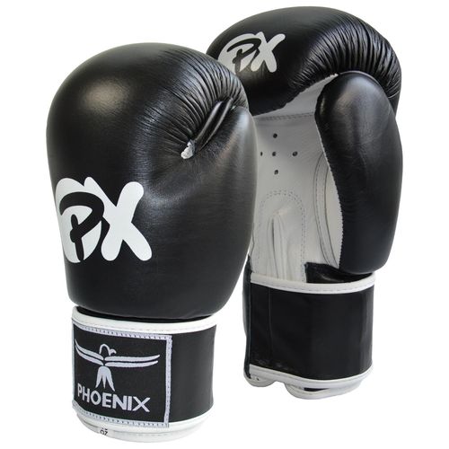 PHOENIX PX Boxhandschuhe schwarz-weiß Leder