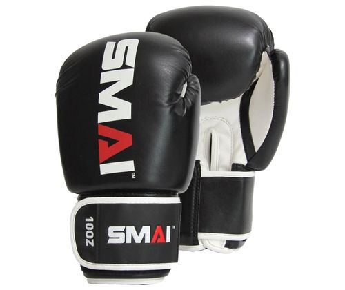SMAI PU Boxhandschuhe, schwarz-weiß