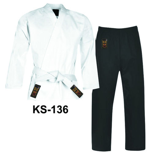 Karateanzug "Deluxe" weiß-schwarz 10 oz