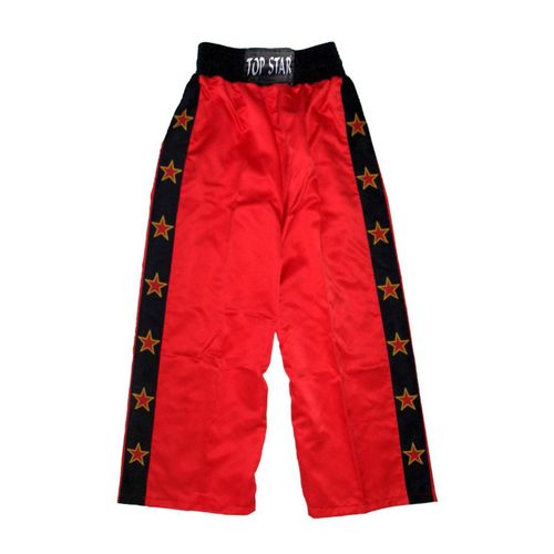 Kickbox-Hose rot mit schwarzem Seitenstreifen