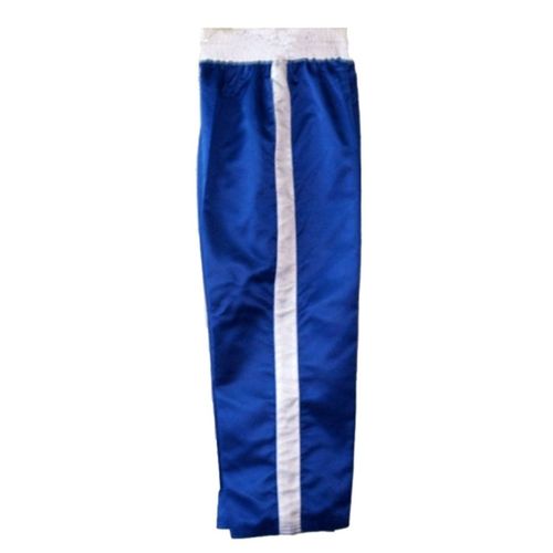 Kickbox-Hose blau, je weißer breiter Streifen