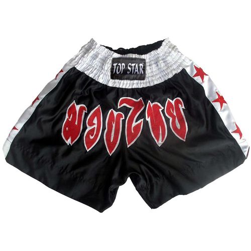 Kick-Thai-Box Shorts schwarz-weiß-rot "Thai"