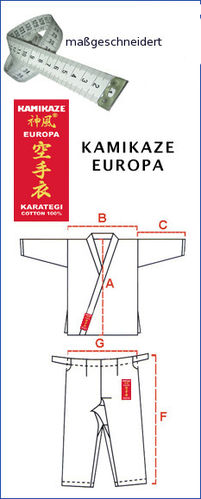 Kamikaze Karate Gi Europa - maßgeschneidert