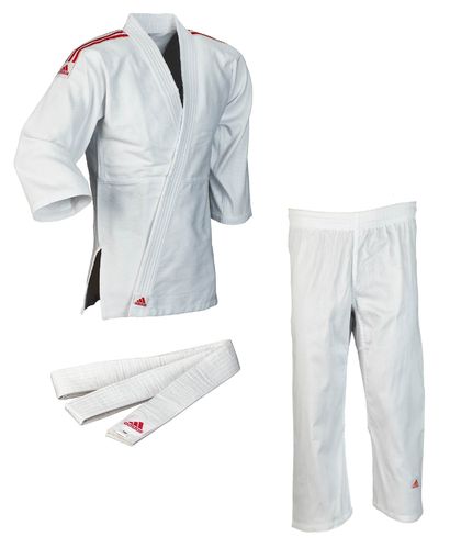 Adidas Judo "Club" weiß, rote Streifen